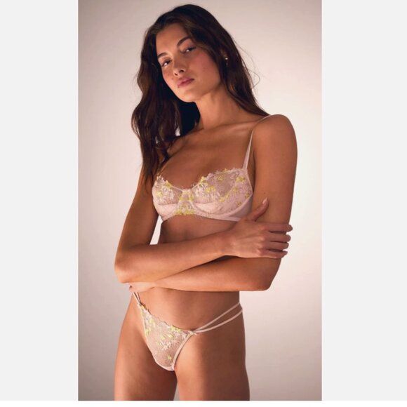 Victoria's Secret Dream Angels Wicked Wildflower Embroidery Unlined Bra 38D Set - Picture 1 of 16